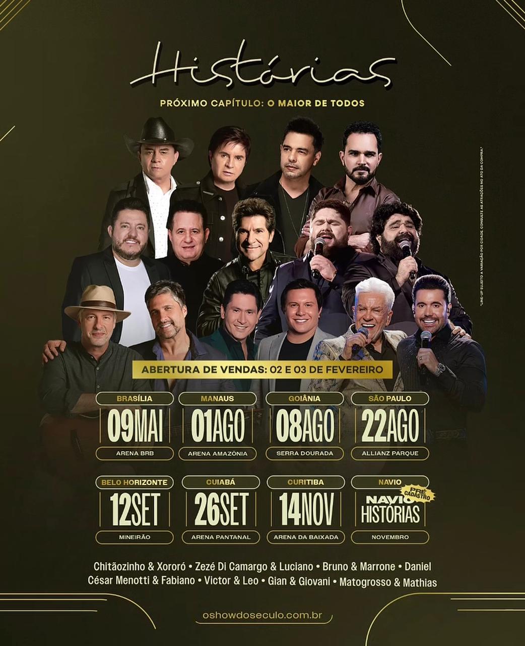 Festival Histórias 2026 confirmado em Cuiabá com grandes nomes do sertanejo