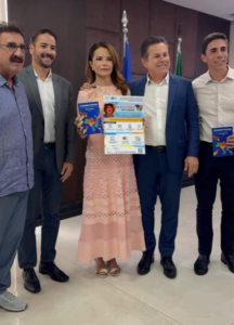 Governador Mauro Mendes e primeira-dama Virginia Mendes no lançamento do programa Educautismo Mato Grosso em Cuiabá