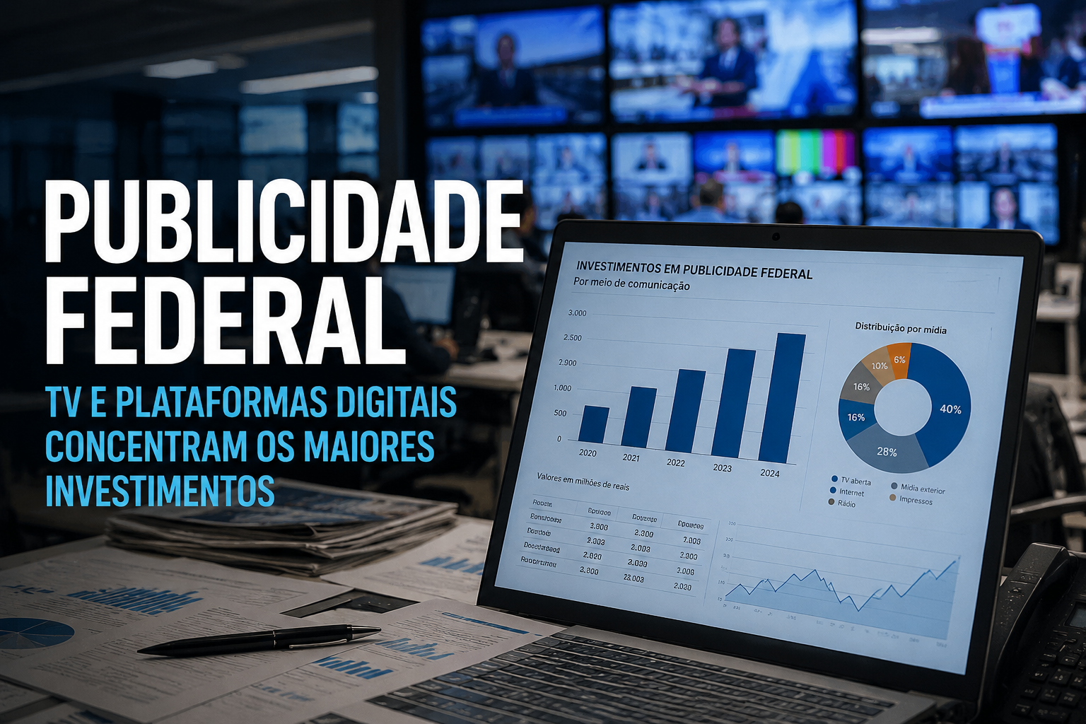 Globo, Record, SBT e plataformas digitais lideram recebimento de publicidade federal no Brasil